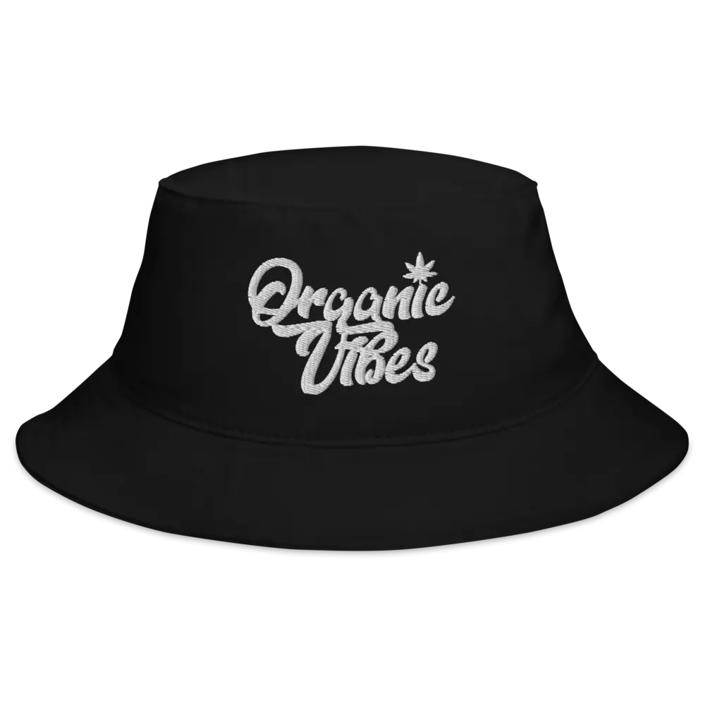 White Leaf Bucket Hat in Black, product photo